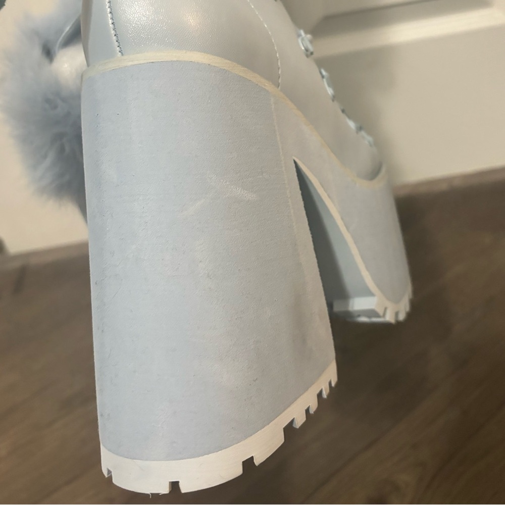Dolls Kill / Sugar Thrillz Blue Snow Bunny Lace-Up Boots - Picture 6 of 8
